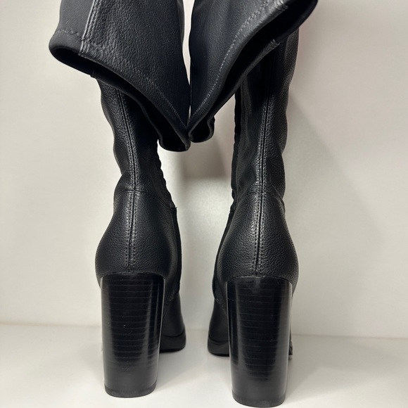 BRAND NEW Calvin Klein 'Bisma' Over The Knee Leather Heel Boots. - Picture 2 of 3